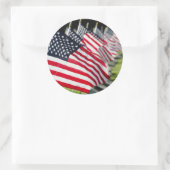 Sticker Rond Cimetière militaire historique avec drapeaux améri (Sac)