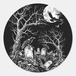 Sticker Rond Cimetière Nevermore