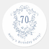 Sticker Rond Cimier bleu bleu bleu classique 70e anniversaire (Devant)
