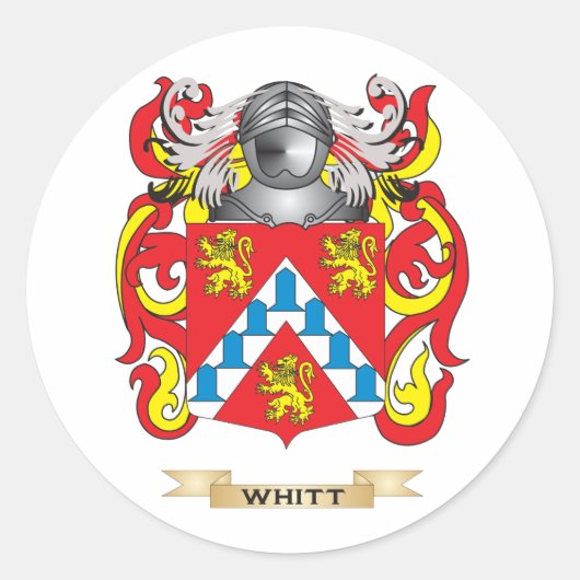 Sticker Rond Cimier de la famille Whitt (armoiries) (Devant)