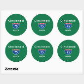 Sticker Rond Cincinnati 75 (Feuille)