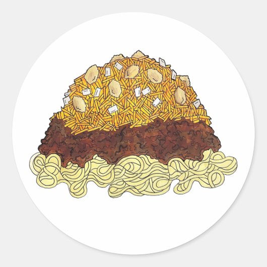 Sticker Rond Cincinnati Chili Ohio OH Spaghetti Chili Food (Devant)