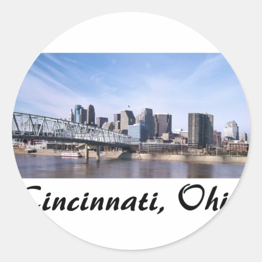 Sticker Rond Cincinnati Ohio (Devant)