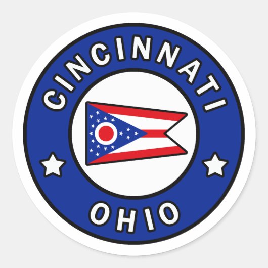 Sticker Rond Cincinnati Ohio (Devant)