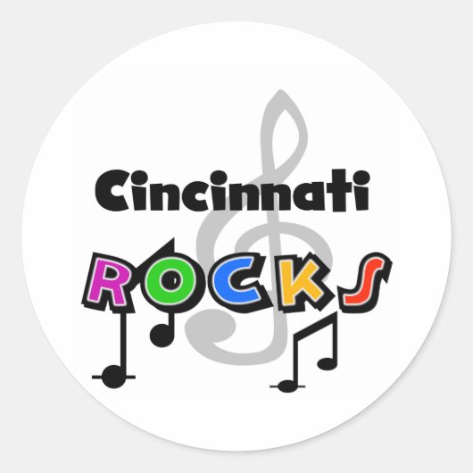 Sticker Rond Cincinnati Rocks (Devant)