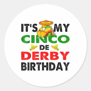 Sticker Rond Cinco De Derby Mayo Anniversaire Amusants Décorati