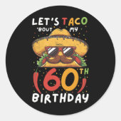 Sticker Rond Cinco De Mayo 60e Anniversaire Taco Age 60 Bi Mexi (Devant)