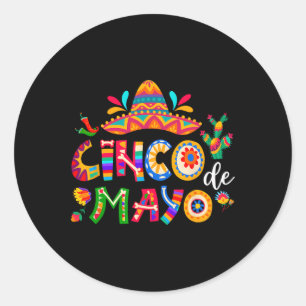 Sticker Rond Cinco De Mayo Fête Mexicaine 5 De Mayo Hommes Femm
