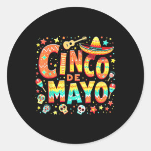 Sticker Rond Cinco De Mayo Fiesta Mexicaine