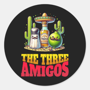 Sticker Rond Cinco De Mayo Les Trois Amigos Drôle Sel Citron Ve