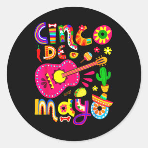 Sticker Rond Cinco De Mayo Lets Fiesta Squad 5 De Mayo Mexique