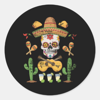 Sticker Rond Cinco De Mayo Longue Manche