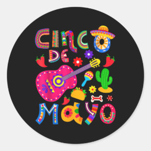 Sticker Rond Cinco De Mayo Mexican Fiesta 5 De Mayo Mexico Mexi