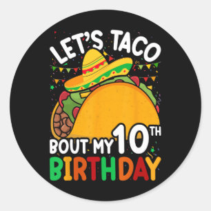 Sticker Rond Cinco De Mayo Parlons Taco De Mon 10e Anniversaire