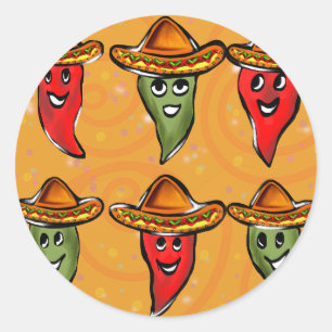 Sticker Rond Cinco de Mayo Peppers