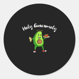 Sticker Rond Cinco de Mayo Saint Guacamole Avocado Taco Food