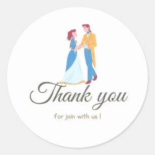 STICKER ROND CINDERELLA MARIAGE PARTI SEAL ENVELOPE CADEAU