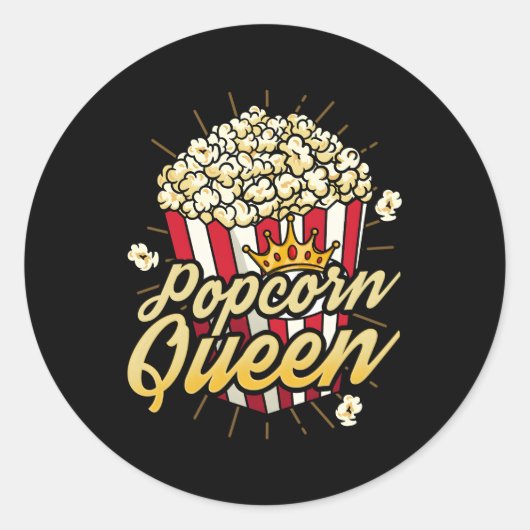 Sticker Rond Cinéma de nuit Popcorn (Devant)