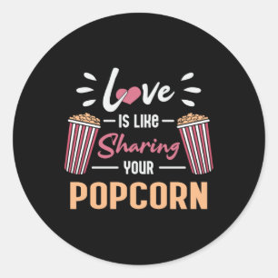 Sticker Rond Cinéma Film Popcorn Day Snack Pop Film Idée cadeau
