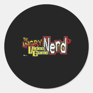 Sticker Rond Cinéma Vidéo en colère Jeu Logo Nerd Premium
