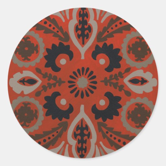 Sticker Rond Cinnabar Suzani II (Devant)