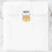 Sticker Rond Cinnamon Bunny Funny Cinnamon Bun Pun (Sac)