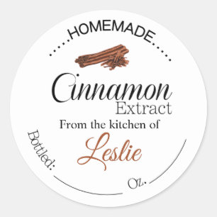 Sticker Rond Cinnamon Extrait étiquettes, extraits faits maison