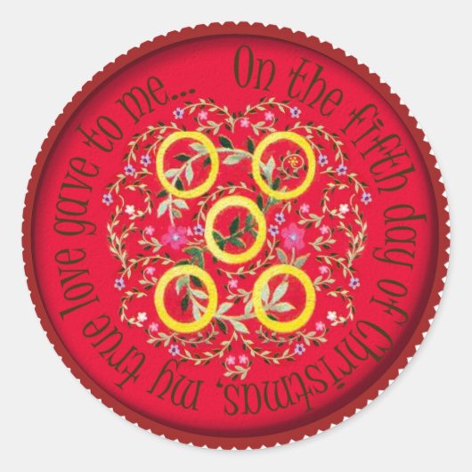 Sticker Rond Cinq anneaux d'or (Devant)