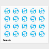 Sticker Rond Cinq Dollars (Feuille)