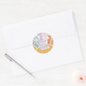 Sticker Rond Cinq est une ambiance rétro soleil arc-en-ciel mar (Enveloppe)