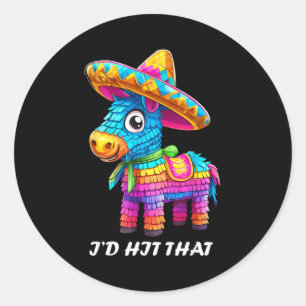 Sticker Rond Cinq mai idées drôles frappe cette pinata hommes f