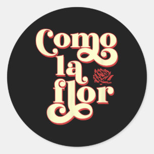Sticker Rond Cinq Mai Style Comme La Fleur Cumbia Mode Noir