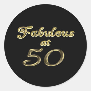 Sticker Rond Cinquante ans fabuleux à 50 ans de typographie d'o