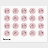 Sticker Rond Cinquante et fabuleux moderne Dusty rose 50e anniv (Feuille)