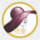 Sticker Rond Cinquante et fabuleux sur mesure (Devant)