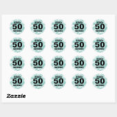 Sticker Rond Cinquante fabuleux 50e anniversaire moderne (Feuille)
