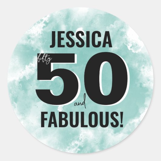 Sticker Rond Cinquante fabuleux 50e anniversaire moderne (Devant)