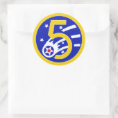 Sticker Rond Cinquième sceau de la Force aérienne (Sac)