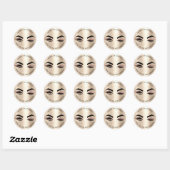 Sticker Rond cirage moderne wink oeil or et or rose (Feuille)