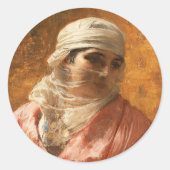 Sticker Rond Circassien par Frederick Arthur Bridgman, Art (Devant)