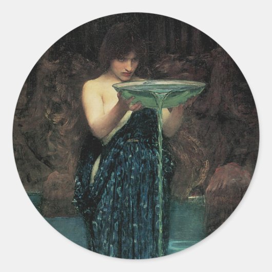 Sticker Rond Circe Invidiosa par John William Waterhouse (Devant)