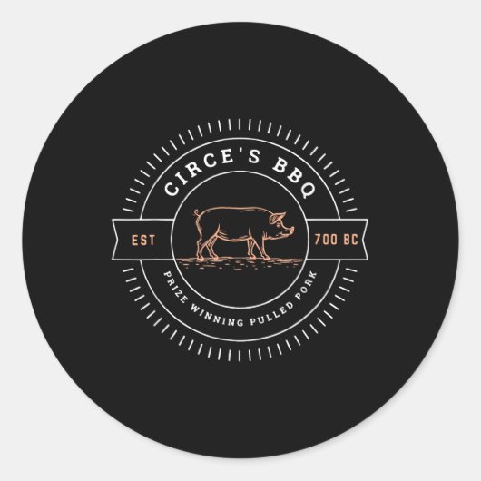 Sticker Rond Circes Bbq Funny Mythologie grecque (Devant)