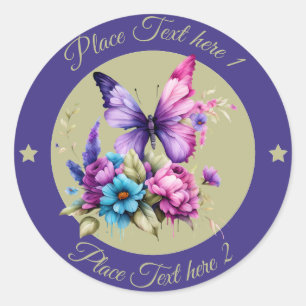 Sticker Rond Circle Butterfly 8