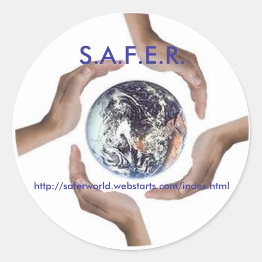 Sticker Rond Circle_of_Hands, S.A.F.E.R., http://saferworld.... (Devant)
