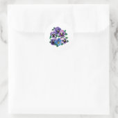 Sticker Rond Circle Purple Pansies (Sac)