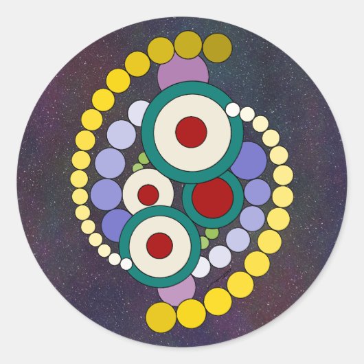 Sticker Rond Circles Abstract Artwork (Devant)