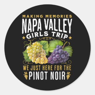 Sticker Rond Circuit de vignobles de Napa Valley entre filles d
