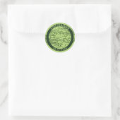 Sticker Rond Circuit imprimé vert Bar Mitzvah (Sac)