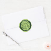 Sticker Rond Circuit imprimé vert Bar Mitzvah (Enveloppe)