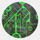 Sticker Rond Circuit vert (Devant)